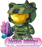 bow chibi halo_(game) hello_kitty helmet lowres master_chief parody pun sanrio xbox // 400x452 // 185KB