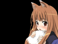animal_ears brown_hair holo red_eyes spice_and_wolf tail wolf_ears // 1236x939 // 283.1KB