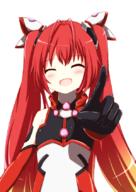 1girl blush elbow_gloves eyes_closed flat_chest genderswap gloves gradient_hair hair_ornament kawamiya long_hair mitsuka_souji multicolored_hair niconico open_mouth ore_twintail_ni_narimasu red_hair smile solo tail_red twintails // 600x845 // 302.7KB