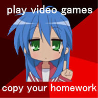 homework izumi_konata lucky_star // 602x599 // 61KB