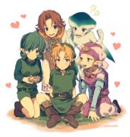 1boy 4girls angry belt blonde_hair blue_eyes blue_skin blush brown_hair clenched_hands dress green_hair green_shorts green_sweater hairband harem hat heart holding instrument kneeling kokiri leaning leaning_forward link long_hair looking_at_another malon mashima_shima multiple_girls nintendo ocarina open_mouth pimp pointy_ears princess_ruto princess_zelda purple_eyes saria short_hair short_shorts shorts sitting smile standing sweater the_legend_of_zelda the_legend_of_zelda:_ocarina_of_time young_link young_zelda zora // 700x733 // 628KB