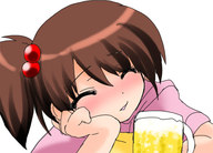 beer closed_eyes drunk imouto kyon_no_imouto namamo_nanase side_ponytail suzumiya_haruhi_no_yuuutsu // 516x370 // 38KB