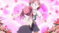 2girls <3 animated animated_gif blush breasts flower heart lowres misaka_mikoto multiple_girls shirai_kuroko tagme to_aru_kagaku_no_railgun to_aru_majutsu_no_index yuri // 499x281 // 1.0MB