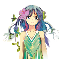 blue_eyes flower girl long_hair pump_(artist) // 800x800 // 392.5KB
