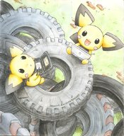 kidura looking_up nintendo nintendo_ds pichu playing_games pokemon product_placement tire traditional_media // 800x879 // 183KB