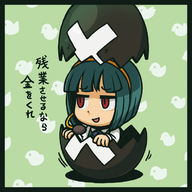 egg green_hair idolmaster otonashi_kotori parody red_eyes riyo riyo_(lyomsnpmp) shugo_chara! translated // 700x700 // 186.6KB