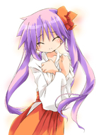 hiiragi_kagami japanese_clothes long_hair lucky_star nyanmilla purple_hair solo twintails // 1000x1374 // 541.4KB