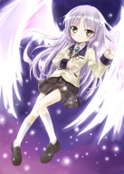 angel_beats! blazer long_hair school_uniform silver_hair tenshi_(angel_beats!) wings yellow_eyes yugi_(magical-dreamer) // 700x979 // 186.2KB