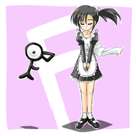 black_hair closed_eyes costume maid moemon personification pokemon side_ponytail tenjou_ryuka unown // 500x500 // 116KB