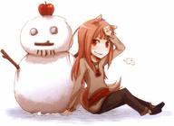 animal_ears apple ayakura_juu food fruit holo official_art red_eyes smile snowman spice_and_wolf tail wolf_ears // 810x590 // 56.0KB