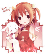 bunny china_dress chinese_clothes eretto red_hair tagme // 600x720 // 170KB