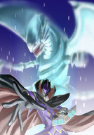 bad_id blue_eyes_white_dragon code_geass cosplay crossover dragon duel_disk ikuyoan kaiba_seto parody yuu-gi-ou zero_(code_geass) zero_(code_geass)_(cosplay) // 697x1000 // 156KB