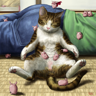blush butt_pillow cape cat closed_eyes lying matataku original pig spread_legs tail testicles // 950x950 // 253KB
