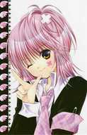 happy hinamori_amu jewelry necktie peach-pit pink_hair scan school_uniform short_hair shugo_chara! smile wink yellow_eyes // 409x640 // 38.1KB