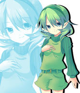bad_id green green_eyes green_hair hairband ocarina_of_time pointy_ears sadomochi saria shorts smile solo the_legend_of_zelda zoom_layer // 554x640 // 341.2KB