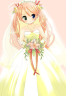 blush bouquet bridal_veil bride dress formal gloves heterochromia kagurazaka_asuna mahou_sensei_negima! nervous veil wedding_dress // 549x800 // 133.3KB