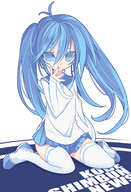 blade_(lovewn) blue_eyes blue_hair imaichi_moenai_ko kobe_shinbun long_hair sitting thigh-highs twintails zettai_ryouiki // 410x600 // 298KB