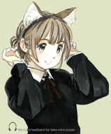 akai_sashimi animal_ears cat_ears fake_human_ears headband smile string_tie // 743x900 // 382.5KB
