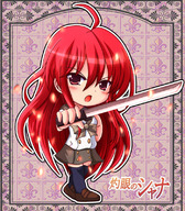 chibi long_hair red_eyes redhead school_uniform shakugan_no_shana shana sword taiga_joe thigh-highs // 698x800 // 309KB