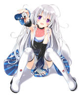 1girl :d ahoge bare_shoulders between_legs blush boots can collarbone detached_sleeves hand_between_legs holding long_hair looking_at_viewer open_mouth original peko pepsi pepsi_extra personification purple_eyes silver_hair sitting smile solo spilling thigh_boots thighhighs white_background white_legwear // 921x1080 // 178.0KB