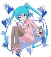 1girl >:( clipboard digital_media_player hatsune_miku ipod needle nurse pantyhose sandals solo stethoscope twintails vocaloid yuta1147 // 967x1093 // 662.0KB