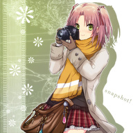 bow camera gloves hair_bow original scarf skirt twintails uka_(color_noise) // 700x700 // 233KB