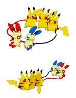 battery circuit goruti holding_hands minun no_humans pikachu plusle pokemon science wire // 700x900 // 78KB