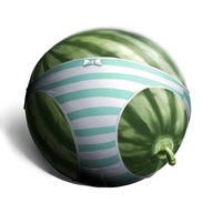 ao_usagi bow_panties food fruit original panties striped striped_panties topless underwear_only watermelon // 500x500 // 123KB