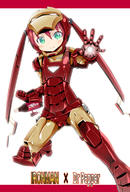 aqua_eyes armor blush bottle character_name crossover dr_pepper dr_pepper-tan green_eyes iron_man kishiri_toworu marvel mask outstretched_hand product_girl product_placement red_hair solo twintails // 787x1165 // 550.0KB