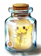 :< bottle cork glass jar maya1130 nintendo no_humans pikachu pokemon solo tail // 630x850 // 168KB
