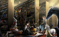 alice_in_wonderland charlie_and_the_chocolate_factory dinosaur dragon harry_potter library red_wall the_wizard_of_oz unicorn winnie_the_pooh // 1356x858 // 964.2KB