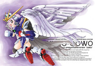 gundam gundam_wing mecha_musume purple_eyes purple_hair wing_gundam_zero_custom wings // 768x531 // 146.9KB