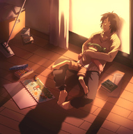 family father_and_daughter hug koiwai_yotsuba mr_koiwai sleeping tore yotsubato! // 800x806 // 241KB
