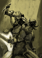 armor dandy energy_sword halo_(game) helmet kill knife master_chief monochrome power_suit sangheili sword weapon // 629x866 // 320.5KB