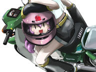 :3 haya-g helmet kagamine_rin megurine_luka motor_vehicle motorcycle octopus smile takoluka vehicle vocaloid |_| // 800x600 // 209.0KB