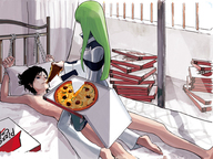 aturou0129 barefoot bdsm bed bodysuit bondage bound_wrists c.c. cfnm code_geass feeding femdom food force_feeding girl_on_top green_hair lelouch_lamperouge pillow pizza pizza_hut product_placement rope soles straitjacket sunbeam toes you_gonna_get_raped // 541x405 // 196KB