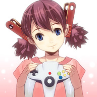 blue_eyes brown_hair controller doll_joints game_controller head_tilt holding josette masao nintendo_64 smile solo twintails wonder_project_j2 // 800x800 // 187.4KB